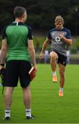 7 October 2019; Jordi Murphy with team physio Keith Fox during Ireland Rugby squad training session at Shirouzuoike Park in Fukuoka, Japan. Photo by Brendan Moran/Sportsfile