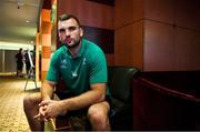 7 October 2019; Tadhg Beirne poses for a portrait after an Ireland Rugby press conference at the Grand Hyatt in Fukuoka, Japan. Photo by Brendan Moran/Sportsfile