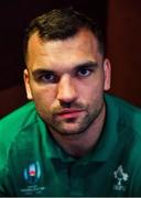 7 October 2019; Tadhg Beirne poses for a portrait after an Ireland Rugby press conference at the Grand Hyatt in Fukuoka, Japan. Photo by Brendan Moran/Sportsfile