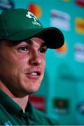 7 October 2019; Garry Ringrose during an Ireland Rugby press conference at the Grand Hyatt in Fukuoka, Japan. Photo by Brendan Moran/Sportsfile