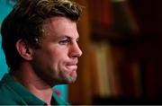 7 October 2019; Jordi Murphy during an Ireland Rugby press conference at the Grand Hyatt in Fukuoka, Japan. Photo by Brendan Moran/Sportsfile