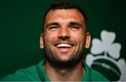 7 October 2019; Tadhg Beirne during an Ireland Rugby press conference at the Grand Hyatt in Fukuoka, Japan. Photo by Brendan Moran/Sportsfile