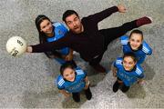 7 October 2019; Warming up for Energy Action’s Fuel Poverty Conference launch is Michael Darragh MacAuley, North Inner City hero and seven times GAA Football All-Ireland Senior Championship winner, with twins Katie and Ella, age 10, and Abbie and Alex, age 13, at the launch of the Energy Action Fuel Poverty Conference at The Lab, Foley Street, Dublin 1 co-sponsored by Electric Ireland. The Fuel Poverty Conference focuses on fuel poverty in Ireland, creating dialogue between policy makers, utilities agencies and community groups supporting vulnerable customers. It runs on October 21st, 2019 at 9:30am in the Croke Park Conference Centre. Photo by Ramsey Cardy/Sportsfile