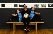 7 October 2019; Warming up for Energy Action’s Fuel Poverty Conference launch is Michael Darragh MacAuley, North Inner City hero and seven times GAA Football All-Ireland Senior Championship winner, with 13 year old twins Abbie, left, and Alex at the launch of the Energy Action Fuel Poverty Conference at The Lab, Foley Street, Dublin 1 co-sponsored by Electric Ireland. The Fuel Poverty Conference focuses on fuel poverty in Ireland, creating dialogue between policy makers, utilities agencies and community groups supporting vulnerable customers. It runs on October 21st, 2019 at 9:30am in the Croke Park Conference Centre. Photo by Ramsey Cardy/Sportsfile