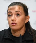 7 October 2019; Katie McCabe during a Republic of Ireland women's team press conference at the FAI National Training Centre in Abbotstown, Dublin.  Photo by Stephen McCarthy/Sportsfile