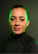 7 October 2019; Katie McCabe poses for a portrait prior to a Republic of Ireland women's team press conference at the FAI National Training Centre in Abbotstown, Dublin.  Photo by Stephen McCarthy/Sportsfile