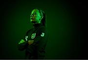 7 October 2019; Katie McCabe poses for a portrait prior to a Republic of Ireland women's team press conference at the FAI National Training Centre in Abbotstown, Dublin.  Photo by Stephen McCarthy/Sportsfile