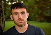 7 October 2019; Hugo Keenan poses for a portrait following a press conference at Leinster Rugby Headquarters in UCD, Dublin. Photo by Seb Daly/Sportsfile