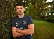 7 October 2019; Hugo Keenan poses for a portrait following a press conference at Leinster Rugby Headquarters in UCD, Dublin. Photo by Seb Daly/Sportsfile