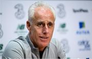 7 October 2019; Republic of Ireland manager Mick McCarthy during a press conference at the FAI National Training Centre in Abbotstown, Dublin. Photo by Stephen McCarthy/Sportsfile