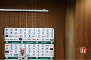 7 October 2019; Republic of Ireland manager Mick McCarthy during a press conference at the FAI National Training Centre in Abbotstown, Dublin. Photo by Stephen McCarthy/Sportsfile
