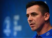 7 October 2019; Leinster 'A' head coach Noel McNamara during a Leinster Rugby press conference at Leinster Rugby Headquarters in UCD, Dublin. Photo by Seb Daly/Sportsfile