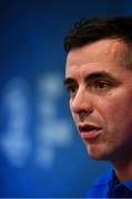 7 October 2019; Leinster 'A' head coach Noel McNamara during a Leinster Rugby press conference at Leinster Rugby Headquarters in UCD, Dublin. Photo by Seb Daly/Sportsfile