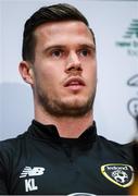 7 October 2019; Republic of Ireland's Kevin Long during a press conference at the FAI National Training Centre in Abbotstown, Dublin. Photo by Stephen McCarthy/Sportsfile