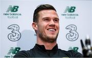 7 October 2019; Republic of Ireland's Kevin Long during a press conference at the FAI National Training Centre in Abbotstown, Dublin. Photo by Stephen McCarthy/Sportsfile