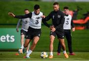 7 October 2019; John Egan, left, and Conor Hourihane during a Republic of Ireland training session at the FAI National Training Centre in Abbotstown, Dublin. Photo by Stephen McCarthy/Sportsfile