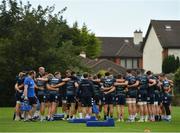 7 October 2019; Leinster players form a huddle during Leinster Rugby squad training at Rosemount in UCD, Dublin. Photo by Seb Daly/Sportsfile