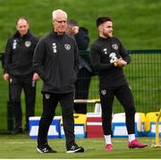7 October 2019; Republic of Ireland manager Mick McCarthy and Aaron Connolly during a Republic of Ireland training session at the FAI National Training Centre in Abbotstown, Dublin. Photo by Stephen McCarthy/Sportsfile
