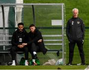 7 October 2019; Republic of Ireland manager Mick McCarthy with Derrick Williams, left, and Matt Doherty during a Republic of Ireland training session at the FAI National Training Centre in Abbotstown, Dublin. Photo by Stephen McCarthy/Sportsfile