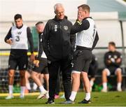 7 October 2019; Republic of Ireland manager Mick McCarthy with Glenn Whelan during a training session at the FAI National Training Centre in Abbotstown, Dublin. Photo by Stephen McCarthy/Sportsfile