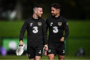 7 October 2019; Jack Byrne and Sean Maguire, right, during a Republic of Ireland training session at the FAI National Training Centre in Abbotstown, Dublin. Photo by Stephen McCarthy/Sportsfile
