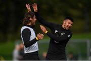 7 October 2019; Enda Stevens, right, and Jeff Hendrick during a Republic of Ireland training session at the FAI National Training Centre in Abbotstown, Dublin. Photo by Stephen McCarthy/Sportsfile