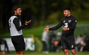 7 October 2019; Enda Stevens, right, and Jeff Hendrick during a Republic of Ireland training session at the FAI National Training Centre in Abbotstown, Dublin. Photo by Stephen McCarthy/Sportsfile