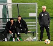 7 October 2019; Republic of Ireland manager Mick McCarthy with Derrick Williams, left, and Matt Doherty during a Republic of Ireland training session at the FAI National Training Centre in Abbotstown, Dublin. Photo by Stephen McCarthy/Sportsfile