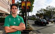 8 October 2019; Joey Carbery poses for a portrait after an Ireland Rugby press conference at the Grand Hyatt in Fukuoka, Japan. Photo by Brendan Moran/Sportsfile