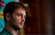 8 October 2019; Iain Henderson during an Ireland Rugby press conference at the Grand Hyatt in Fukuoka, Japan. Photo by Brendan Moran/Sportsfile