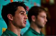 8 October 2019; Joey Carbery during an Ireland Rugby press conference at the Grand Hyatt in Fukuoka, Japan. Photo by Brendan Moran/Sportsfile