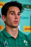 8 October 2019; Joey Carbery during an Ireland Rugby press conference at the Grand Hyatt in Fukuoka, Japan. Photo by Brendan Moran/Sportsfile