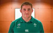 8 October 2019; Tadhg Furlong poses for a portrait after an Ireland Rugby press conference at the Grand Hyatt in Fukuoka, Japan. Photo by Brendan Moran/Sportsfile