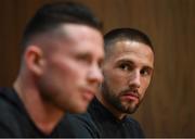 8 October 2019; Conor Hourihane, right, and Alan Browne during a Republic of Ireland press conference at the FAI National Training Centre in Abbotstown, Dublin. Photo by Stephen McCarthy/Sportsfile