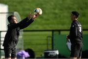 8 October 2019; Aaron Connolly and Callum O'Dowda during a Republic of Ireland Training Session at the FAI National Training Centre in Abbotstown, Dublin. Photo by Harry Murphy/Sportsfile