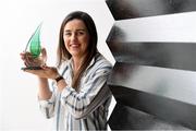 8 October 2019; Dublin footballer Lyndsey Davey with The Croke Park/LGFA Player of the Month for September Award at The Croke Park Hotel in Dublin. Photo by Matt Browne/Sportsfile