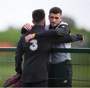 8 October 2019; Aaron Connolly, left, is greeted by Troy Parrott of the Republic of Ireland U21's following a Republic of Ireland training session at the FAI National Training Centre in Abbotstown, Dublin. Photo by Stephen McCarthy/Sportsfile