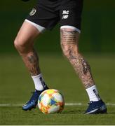 8 October 2019; A detailed view of the tattoos on the legs on James McClean during a Republic of Ireland training session at the FAI National Training Centre in Abbotstown, Dublin. Photo by Stephen McCarthy/Sportsfile