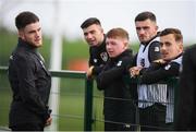 8 October 2019; Aaron Connolly with Republic of Ireland U21 players, from left, Danny Mandroiu, Kameron Ledwidge, Troy Parrott and Lee O'Connor following a Republic of Ireland training session at the FAI National Training Centre in Abbotstown, Dublin. Photo by Stephen McCarthy/Sportsfile