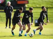 8 October 2019; Josh Cullen, left, and Sean Maguire during a Republic of Ireland training session at the FAI National Training Centre in Abbotstown, Dublin. Photo by Stephen McCarthy/Sportsfile