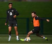 8 October 2019; Callum Robinson, left, and Alan Judge during a Republic of Ireland training session at the FAI National Training Centre in Abbotstown, Dublin. Photo by Stephen McCarthy/Sportsfile
