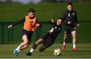 8 October 2019; Sean Maguire, left, and Josh Cullen during a Republic of Ireland training session at the FAI National Training Centre in Abbotstown, Dublin. Photo by Stephen McCarthy/Sportsfile