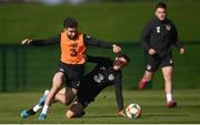 8 October 2019; Sean Maguire, left, and Josh Cullen during a Republic of Ireland training session at the FAI National Training Centre in Abbotstown, Dublin. Photo by Stephen McCarthy/Sportsfile