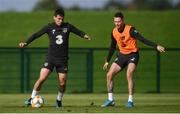 8 October 2019; Josh Cullen, left, and Alan Browne during a Republic of Ireland training session at the FAI National Training Centre in Abbotstown, Dublin. Photo by Stephen McCarthy/Sportsfile