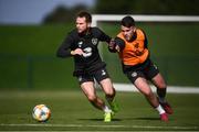 8 October 2019; Alan Judge and Aaron Connolly, right, during a Republic of Ireland training session at the FAI National Training Centre in Abbotstown, Dublin. Photo by Stephen McCarthy/Sportsfile