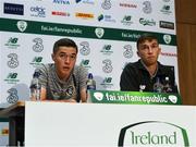 8 October 2019; Conor Coventry, left, and Conor Masterson during a Republic of Ireland U21's Press Conference at FAI National Training Centre in Abbotstown, Dublin. Photo by Harry Murphy/Sportsfile