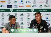 8 October 2019; Conor Coventry, left, and Conor Masterson during a Republic of Ireland U21's Press Conference at FAI National Training Centre in Abbotstown, Dublin. Photo by Harry Murphy/Sportsfile