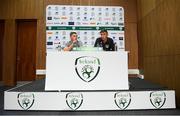 8 October 2019; Conor Coventry, left, and Conor Masterson during a Republic of Ireland U21's Press Conference at FAI National Training Centre in Abbotstown, Dublin. Photo by Harry Murphy/Sportsfile