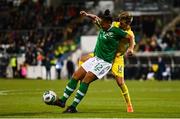 8 October 2019; Rianna Jarrett of Republic of Ireland in action against Lyubov Shmatko of Ukraine during the UEFA Women's 2021 European Championships qualifier match between Republic of Ireland and Ukraine at Tallaght Stadium in Dublin. Photo by Eóin Noonan/Sportsfile