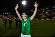 8 October 2019; Diane Caldwell of Republic of Ireland celebrates following the UEFA Women's 2021 European Championships qualifier match between Republic of Ireland and Ukraine at Tallaght Stadium in Dublin. Photo by Stephen McCarthy/Sportsfile